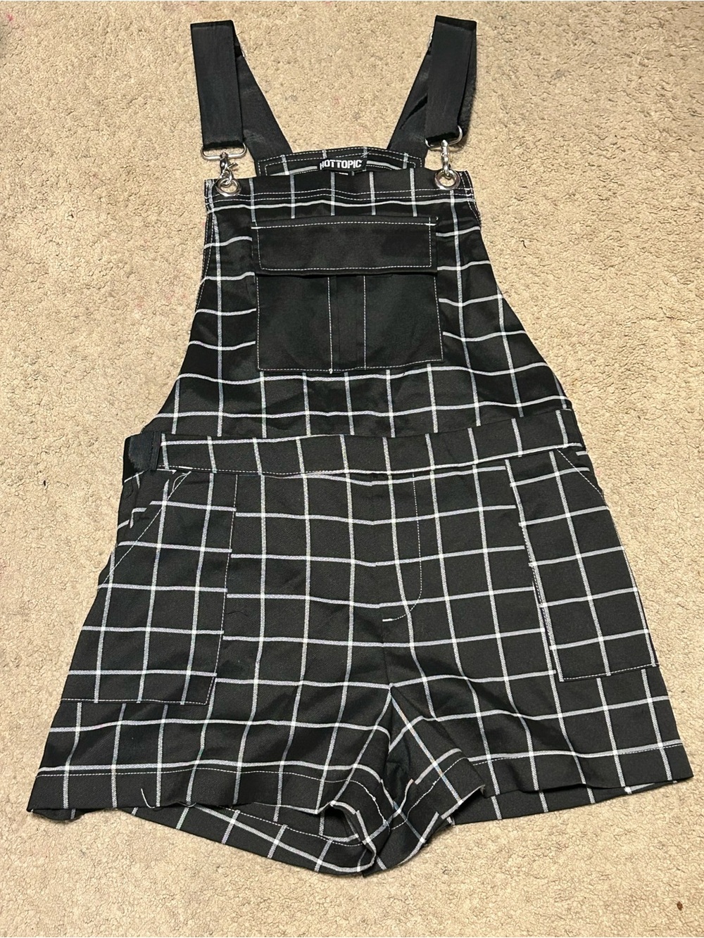 Womans overalls stripe pattern mall goth